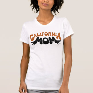 California Mama typo Logo Abzeichen Feuer T-Shirt