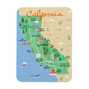 California Map Magnet