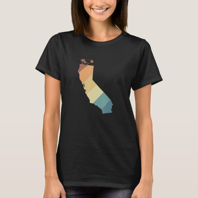 California Map Outline USA America T-Shirt (Vorderseite)