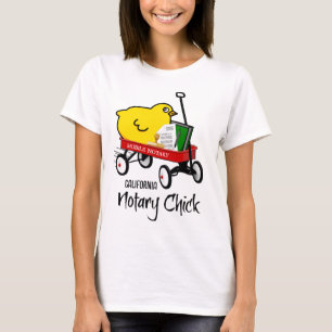 California Mobile Notary Chick Red Wagon T - Shirt