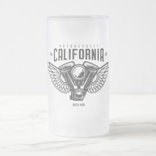 California Motorräder Mattglas Bierglas
