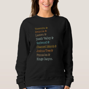 California National Parks List Vintag Yosemite Se Sweatshirt