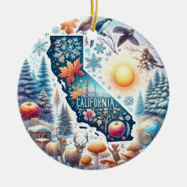 California Nature Winter Weihnachten Keramik Ornament