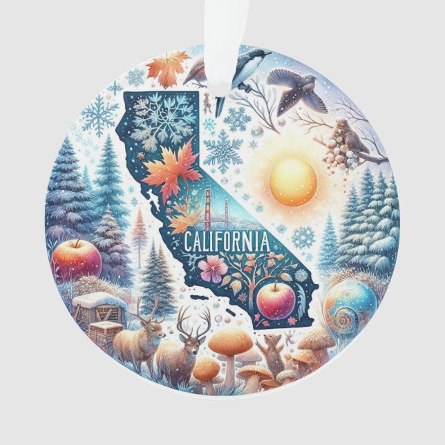 California Nature Winter Weihnachten Ornament (Vorderseite)