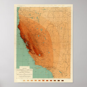 California, Nevada showing intensity Poster