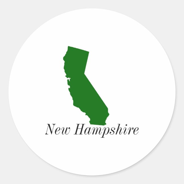 California New Hampshire  Runder Aufkleber (Vorderseite)