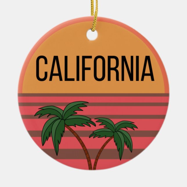 California Niedlich Design Geschenkideen Sunset Pa Keramik Ornament (Vorne)