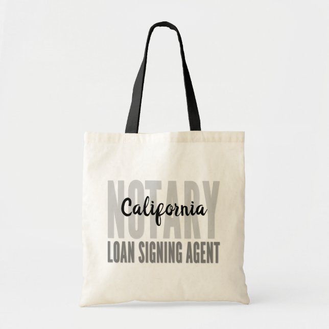 California Notary Loan Signing Agent Black Schrift Tragetasche (Vorne)