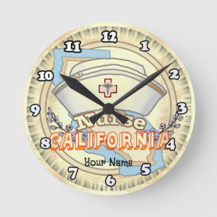 California Nurse Runde Wanduhr