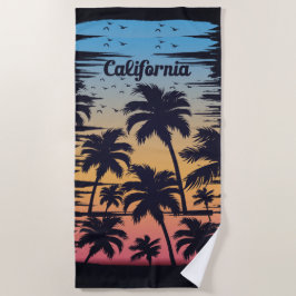 California Palm Tree Beach Handtuch