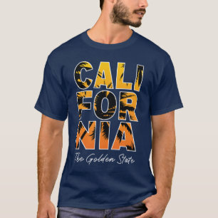 California Palmen T - Shirt mit ausgefüllten Buchs