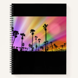 California Palms & Colorful Sky Notebook Notizbuch