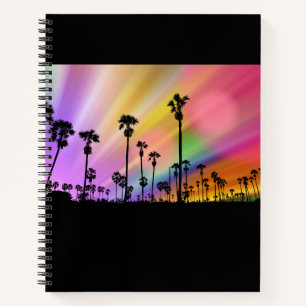 California Palms & Colorful Sky Notebook Notizbuch
