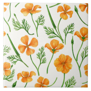 California Pappi, sommerliche Blume, Orange Fliese