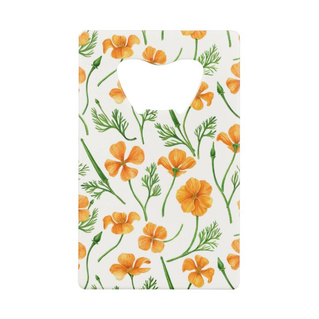 California Pappi, sommerliche Blume, Orange Geldbeutel Flaschenöffner (Vorderseite)