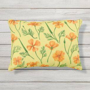 California Pappi, sommerliche Blume, Orange Kissen Für Draußen