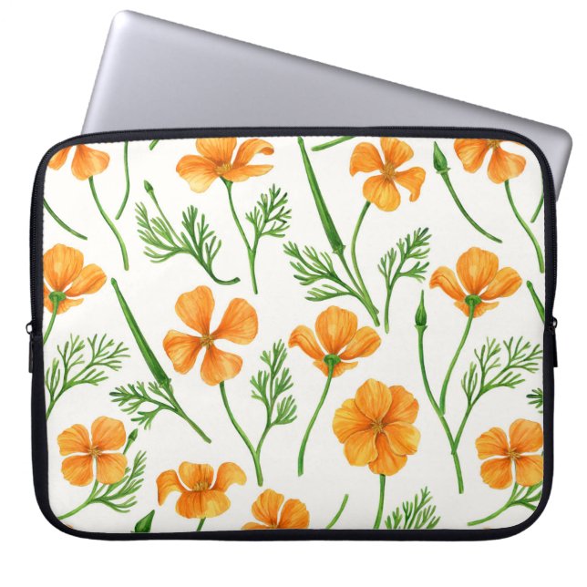 California Pappi, sommerliche Blume, Orange Laptopschutzhülle (Vorderseite)