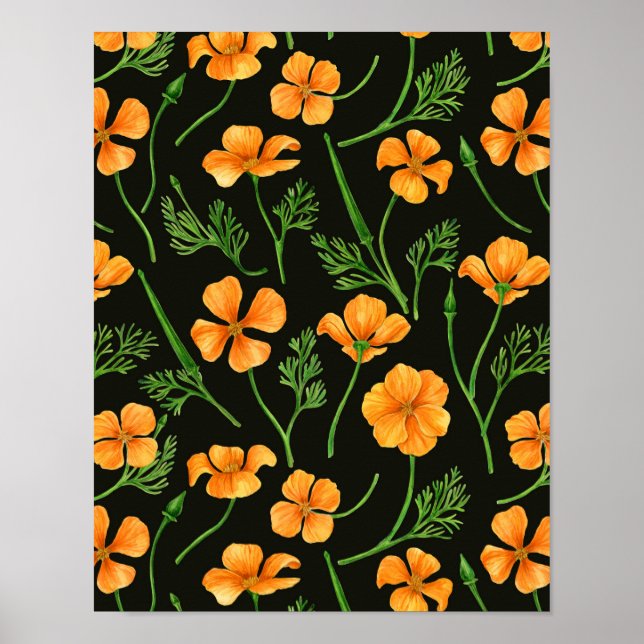 California Pappi, sommerliche Blume, Orange Poster (Vorne)