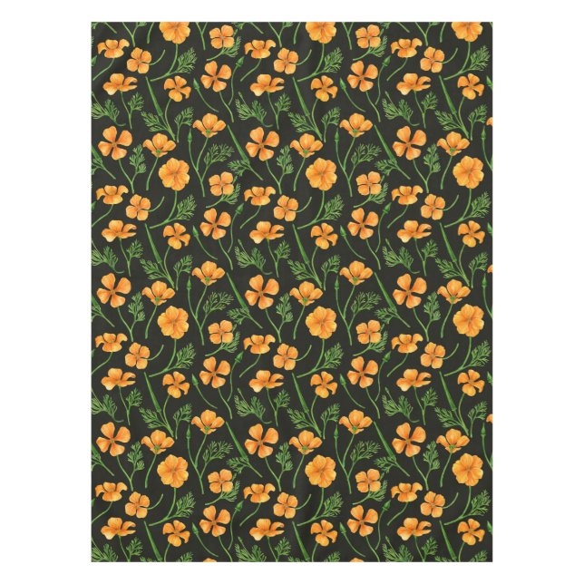 California Pappi, sommerliche Blume, Orange Tischdecke (Vorderseite)