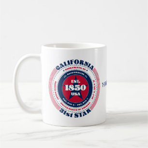 California Patriotic Circular Monogram Tasse