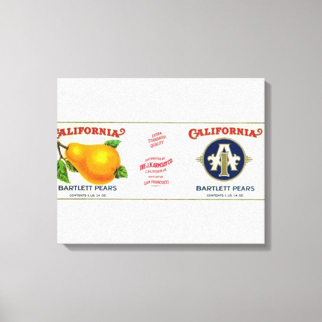 California Peel Label Leinwanddruck (Vorderseite)