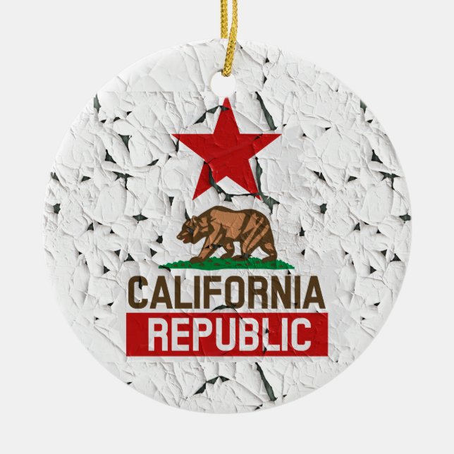 California Peeling Paint Decor Keramik Ornament (Vorne)