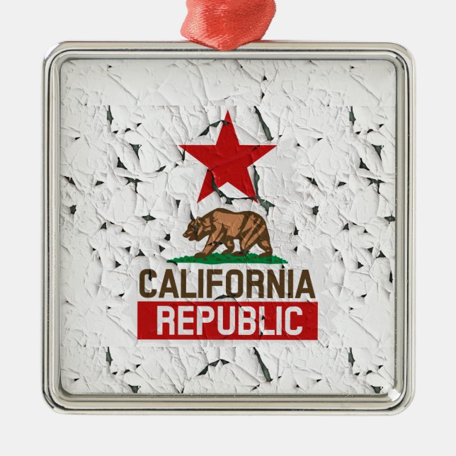California Peeling Paint Decor Ornament Aus Metall (Vorne)