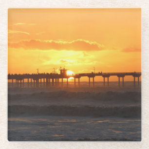 California Peer at Sunset Glasuntersetzer