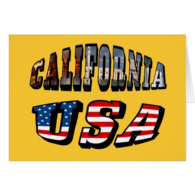 California Picture and USA Flag Text (Vorderseite (Horizontal))
