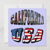 California Picture and USA Flag Text