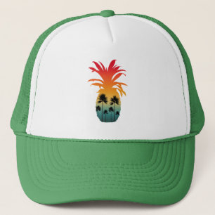 CALIFORNIA PINEAPPLE SUNSET PALM TREES TRUCKERKAPPE