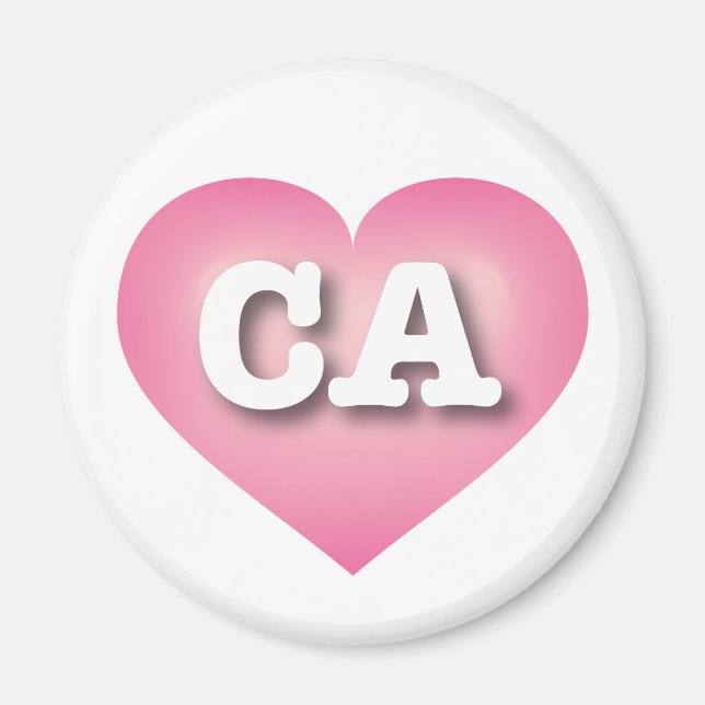 California Pink Fade Heart - I Liebe CA Magnet (Vorne)