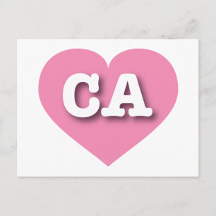 California Pink Heart - I Liebe CA Postkarte