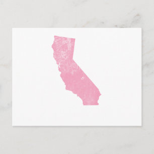 California Pink Vintag Grunge Postkarte