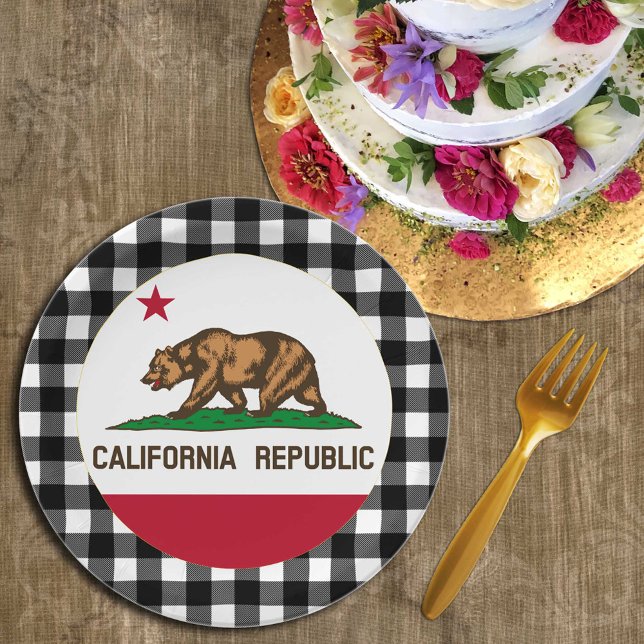 California Plate, Büffel kariert & Californian Fla Pappteller (Von Creator hochgeladen)