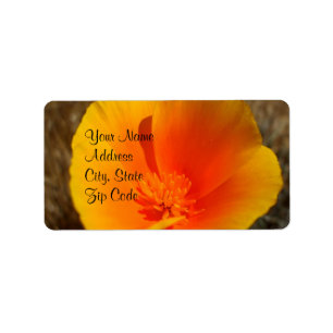 California Poppies Address Labels Adressaufkleber
