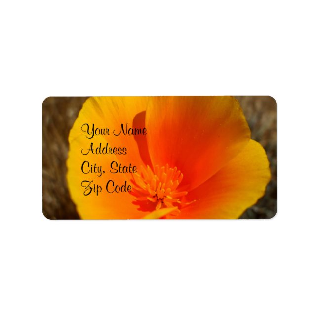 California Poppies Address Labels Adressaufkleber (Vorne)