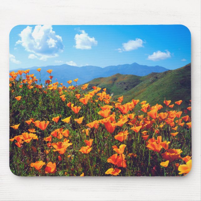 California Poppies Covering a Hillside Mousepad (Vorne)