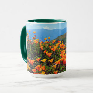 California Poppies Covering a Hillside Tasse
