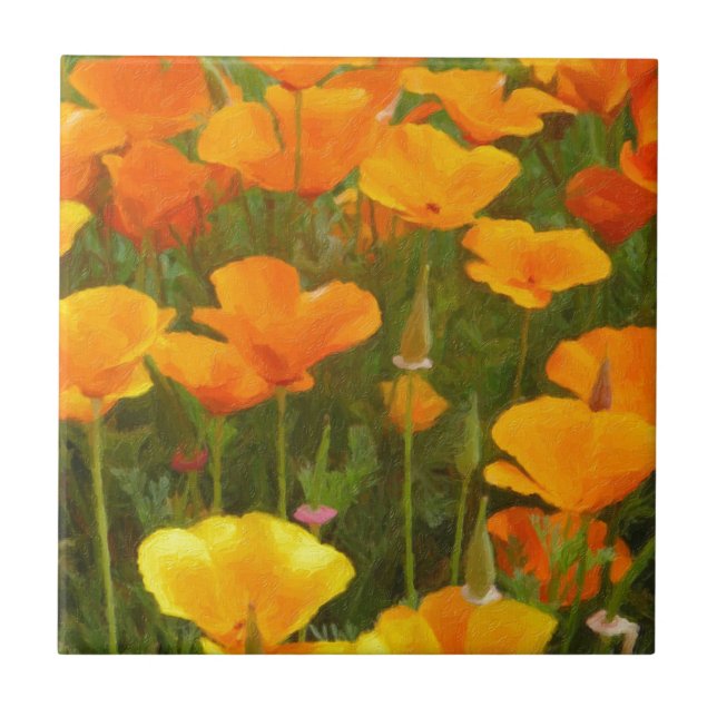 California Poppies Fliese (Vorderseite)