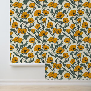 California Poppies Gelbe Blume Tapete