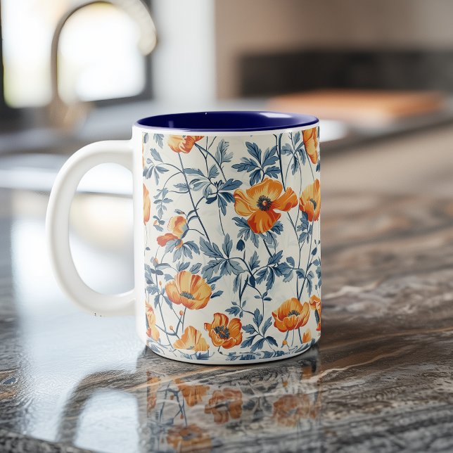 California Poppies Zweifarbige Tasse (Von Creator hochgeladen)