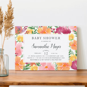 California Poppy Baby Shower Einladung