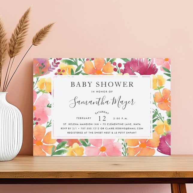 California Poppy Baby Shower Einladung (Von Creator hochgeladen)