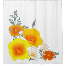 California Poppy Bouquet (Ecke) Duschvorhang