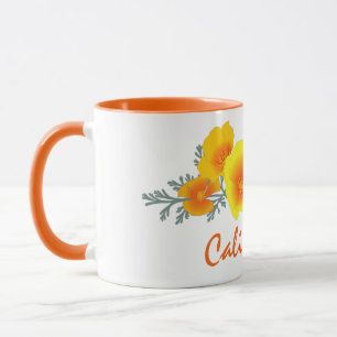 California Poppy Bouquet mit California Text Tasse