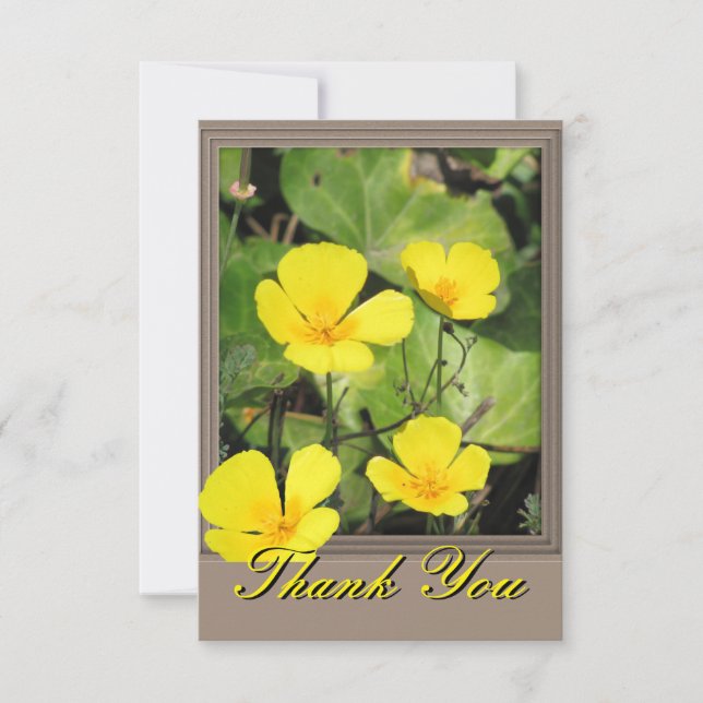 California Poppy Danke-Card Dankeskarte (Vorderseite)