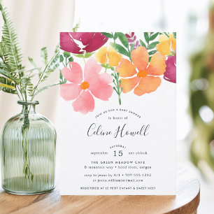 California Poppy   Einladung der Babydusche