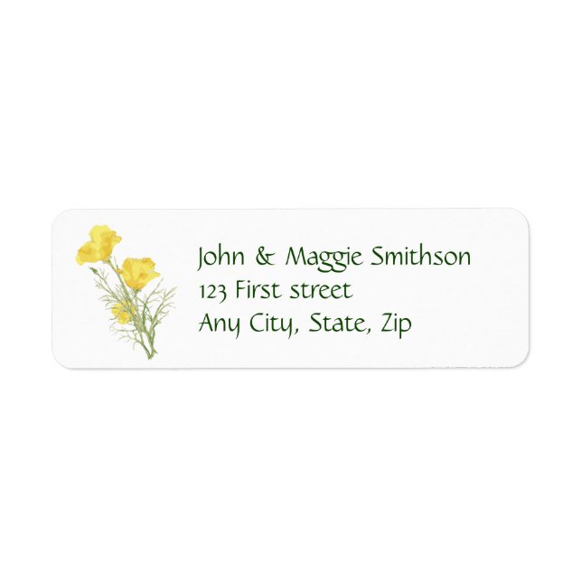 California Poppy Garden Blume Custom Label (Vorne)