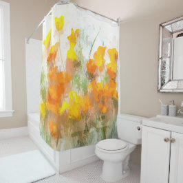 California Poppy Impressionistische Kunst Duschvorhang